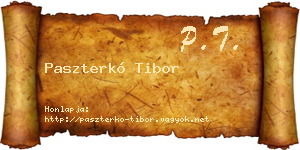 Paszterkó Tibor névjegykártya